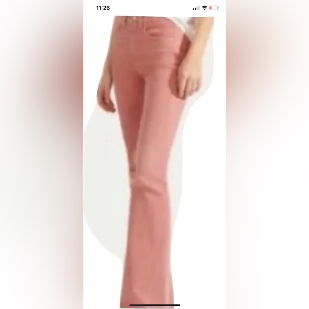 VERONICA BEARD BEVERLY HIGH WAIST SKINNY FLARE JEANS PINK NWT SIZE 29 FRAY HEM